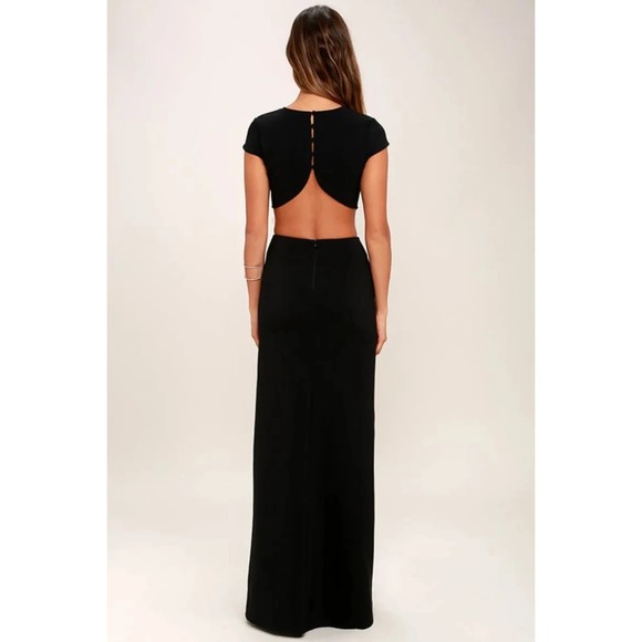 Lulus Black Conversation Piece Backless Maxi Dress - Picture 5 of 9